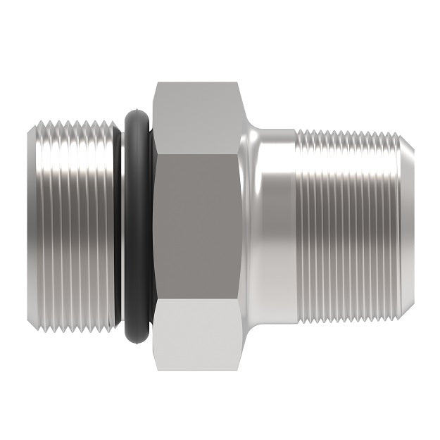 FF1796-1212S Aeroquip by Danfoss | ORB/NPTF External Pipe Adapter | 3/4" Male O-Ring Boss x 3/4" Male NPTF | Carbon Steel