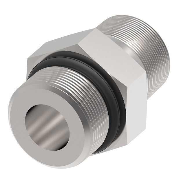 FF1796-0808S Aeroquip by Danfoss | ORB/NPTF External Pipe Adapter | 1/2" Male O-Ring Boss x 1/2" Male NPTF | Carbon Steel