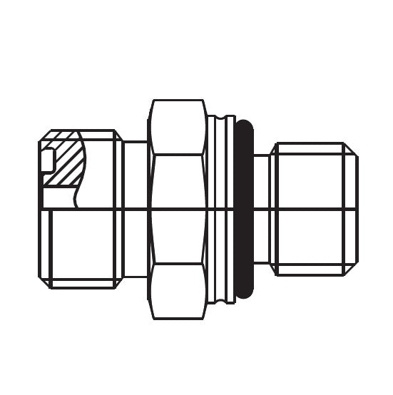 FF2742T0822S Aeroquip by Danfoss | ORS/Male ISO 6149 Boss (S-Series) Adapter | -08 Male O-Ring Face Seal x M22 Male ISO 6149 Boss | Steel