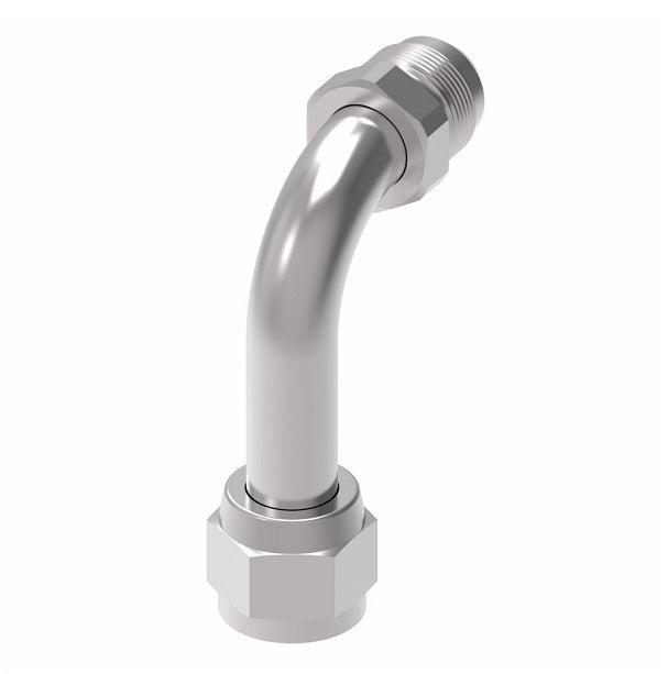 FF5164-1212S Aeroquip by Danfoss | 37° JIC Flare Swivel/37° JIC Flare Extra Long Drop 90° Elbow Adapter | -12 Female 37° JIC Flare Swivel x -12 Male 37° JIC Flare | Steel