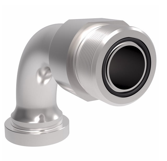FF5946T1216S Aeroquip by Danfoss | ORS/Code 61 Split Flange 90° Elbow Adapter | -12 Male SAE O-Ring Face Seal x -16 Code 61 Split Flange | Steel