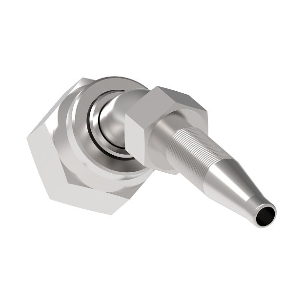 FJ8707-1212S Aeroquip by Danfoss | Reusable Engine Fitting Nipple | 45° Elbow | -12 Female O-Ring Face Seal x -12 Reusable Hose End | Carbon Steel