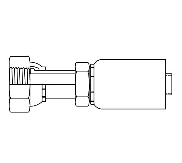 FJ9480-0606S Synflex by Danfoss | Polyon Swage Hose Fitting | -06 Female O-Ring Face Seal Swivel x -06 Hose Barb | Carbon Steel