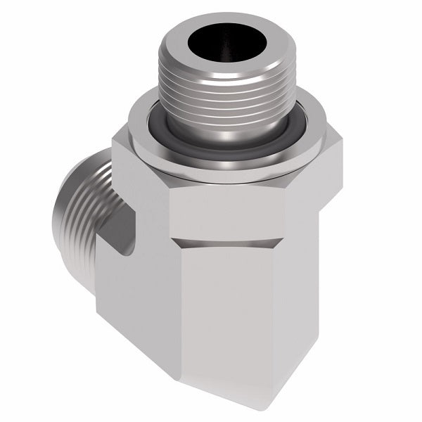 GG306-NP10-12 Aeroquip by Danfoss | Male 37° JIC/BSPP Male (Adj.) 90° Elbow Adapter | -10 Male 37° JIC x -12 Male BSPP | Steel