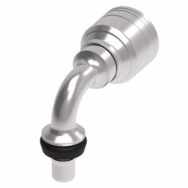 1A4MCB4 Aeroquip by Danfoss | Male STC (Snap to Connect) Hose End (MCB) 90° Elbow | TTC Crimp Fitting | -04 Male STC x -04 Hose Barb | Steel