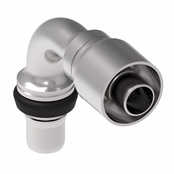 1G12MCB12 Aeroquip by Danfoss | Male STC (Snap to Connect) Hose End (MCB) 90° Elbow | OTC Crimp Fitting | -12 Male STC x -12 Hose Barb | Steel