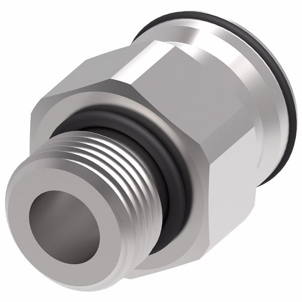 FF3042-1212S Aeroquip by Danfoss | Male SAE ORB to Female STC (Snap to Connect) Adapter (FF) | -12 Male SAE O-Ring Boss x -12 Female STC | Steel