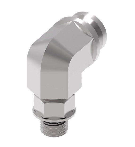 FF3056-1212S Aeroquip by Danfoss | Male NPTF to Female STC (Snap to Connect) Adapter (FF) 90° Elbow | -12 Male NPTF x -12 Female STC | Steel