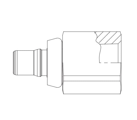 FF3233-0406S Aeroquip by Danfoss | Female Pipe to Male STC (Snap to Connect) Repair Adapter (FF) | -04 Female Pipe x -06 Male STC | Steel