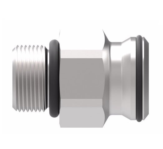 FF3284-2612S Aeroquip by Danfoss | Male Metric O-Ring Boss DIN 3852 to Female STC (Snap to Connect) Adapter (FF) | M26 Male Metric O-Ring Boss x -12 Female STC | Steel