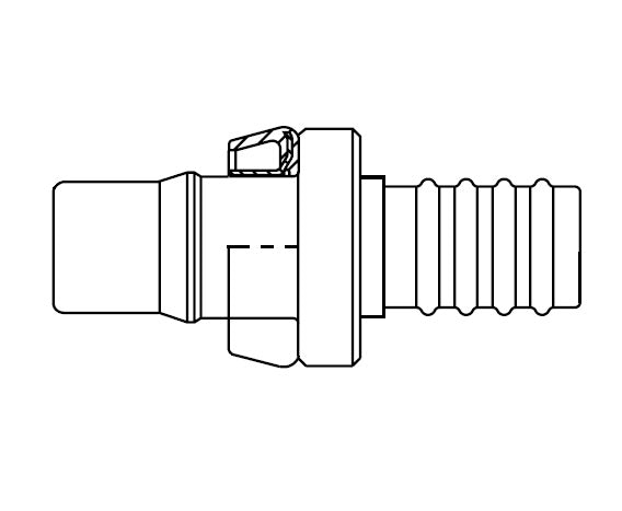 FJ4823-0606S Aeroquip by Danfoss | Nipple Assembly Male STC (Snap to Connect) Hose End (FJ) | for FC699 Hose | -06 Male STC x -06 Hose Barb | Steel