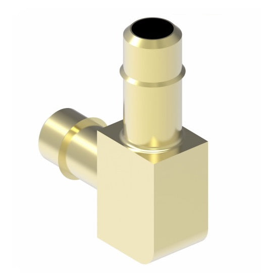 1065X4 by Danfoss | Mini-Barb Fitting | Union 90° Elbow | for 1/4" Tubing OD x 1/4" Tubing OD | Brass