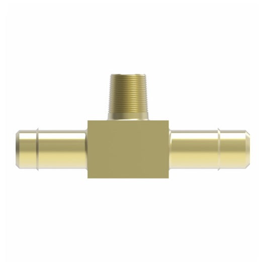 1072X4 by Danfoss | Mini-Barb Fitting | Male Branch Tee | for 1/4" Tubing OD x 1/4" Tubing OD | 1/8" Male Pipe | Brass