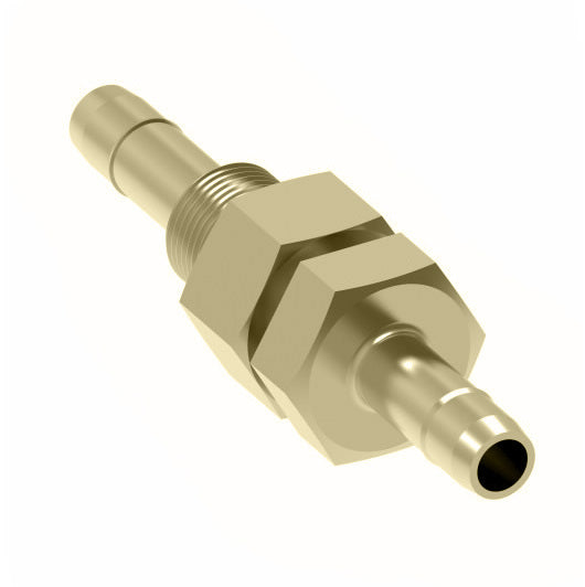 1074X6 by Danfoss | Mini-Barb Fitting | Bulkhead Union | for 3/8" Tubing OD x 3/8" Tubing OD | Brass