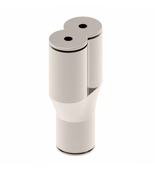 1108PX4S by Danfoss | Push to Connect Plus Adapter | Swivel Male "Y" | 1/4" Tube OD x 1/4" Tube OD x 1/8" Male Pipe | Nickel Plated Brass
