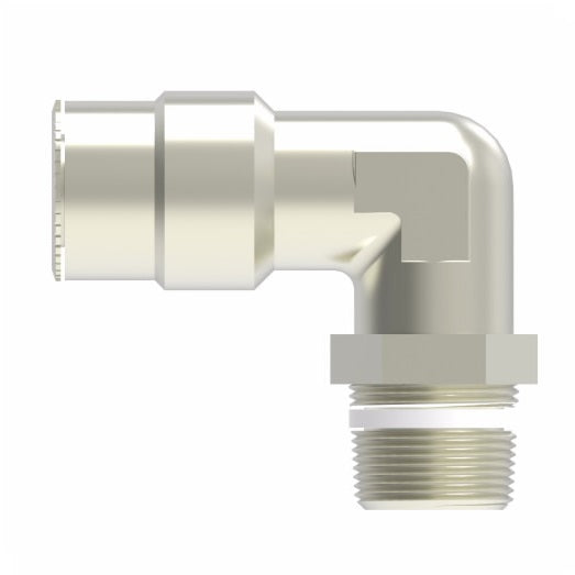1169PX5X6S by Danfoss | Push to Connect Plus Adapter | Swivel Male 90° Elbow | 5/16" Tube OD x 3/8" Male Pipe | Nickel Plated Brass