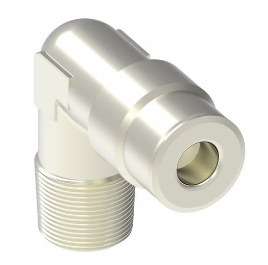 1169X6 by Danfoss | Push to Connect Adapter | Male 90° Elbow | 3/8" Tube OD x 1/4" Male NPTF | Nickel Plated Brass