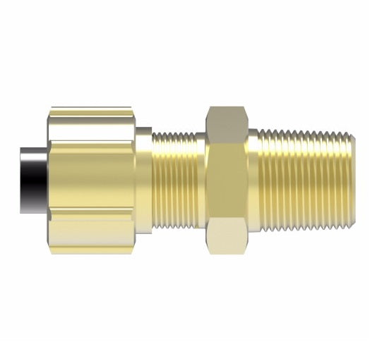 1268X6X2 by Danfoss | Polyline Flareless Adapter | Male Connector | 3/8" Tube OD x 1/8" Male NPTF | Brass