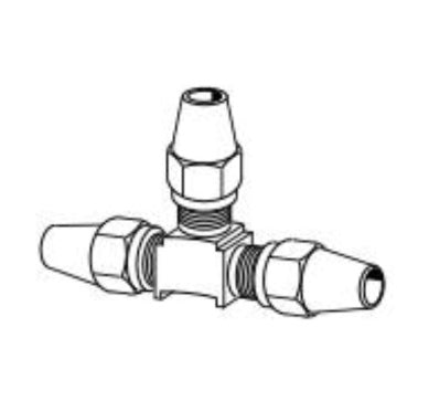 1364X6 by Danfoss | Air Brake Adapter for Copper Tubing | Union Tee | 3/8" Tube OD x 3/8" Tube OD x 3/8" Tube OD | Brass