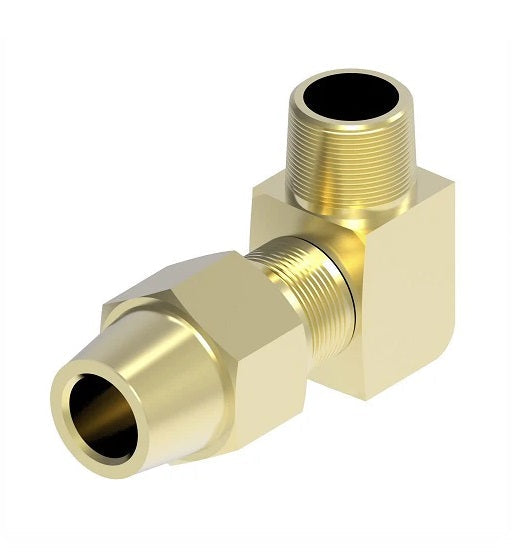 1369X10 by Danfoss | Air Brake Adapter for Copper Tubing | Male Connector 90° Elbow | 5/8" Tube OD x 1/2" Male Pipe | Brass