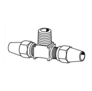 1372X8 by Danfoss | Air Brake Adapter for Copper Tubing | Male Connector Branch Tee | 1/2" Tube OD x 1/2" Tube OD x 3/8" Male Pipe | Brass
