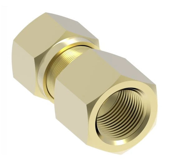 1466X6X6 by Danfoss | Air Brake Adapter for Nylon Tubing | Female Connector | 3/8" Tube OD x 3/8" Female Pipe | Brass