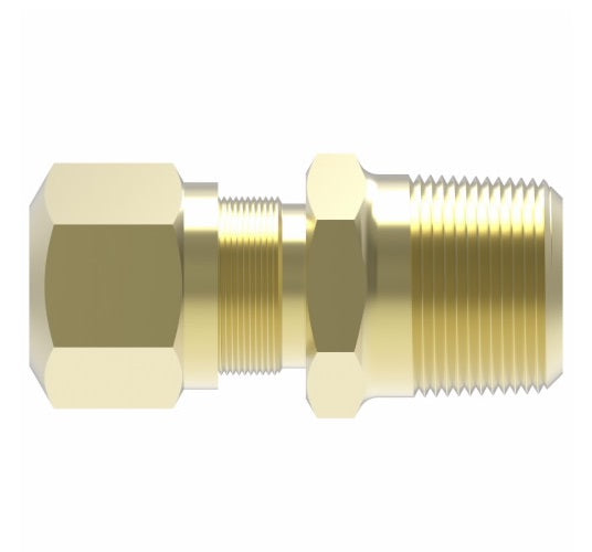 1468X6X2 by Danfoss | Air Brake Adapter for Nylon Tubing | Male Connector | 3/8" Tube OD x 1/8" Male Pipe | Brass