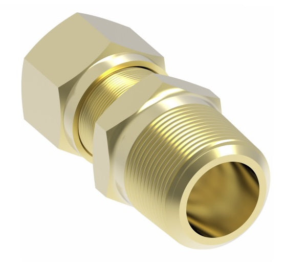 1468X6X2Z by Danfoss | Air Brake Adapter for Nylon Tubing | Male Connector (with Sealant) | 3/8" Tube OD x 1/8" Male Pipe | Brass