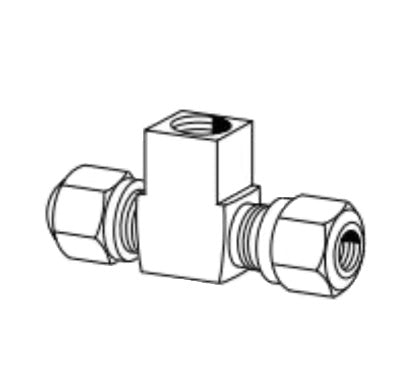 1477X6 by Danfoss | Air Brake Adapter for Nylon Tubing | Female Connector Branch Tee | 3/8" Tube OD x 3/8" Tube OD x 1/4" Female Pipe | Brass