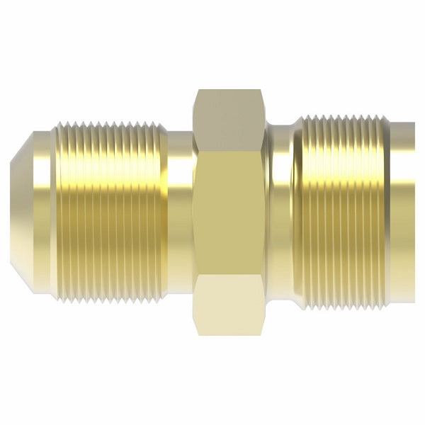 1554 by Danfoss | SAE 45° Flare/Inverted Flare Adapter | 3/8" Male SAE 45° Flare x 7/16" Male SAE Inverted Flare | Brass