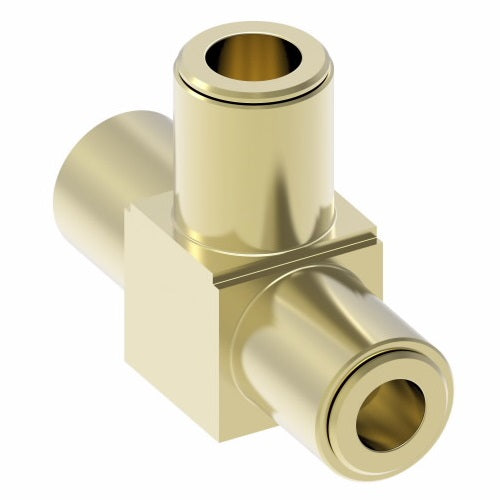 1864X4 by Danfoss | Quick Connect Air Brake Adapter | Union Tee | 1/4" Tube OD x 1/4" Tube OD x 1/4" Tube OD | Brass