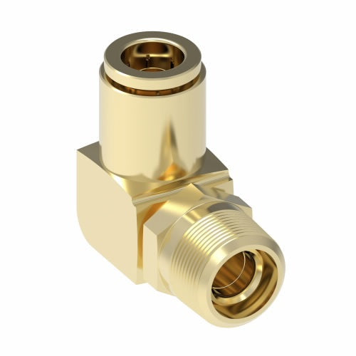 1869X10S by Danfoss | Quick Connect Air Brake Adapter | Male Connector 90° Elbow Swivel | 5/8" Tube OD x 1/2" Male NPTF | Brass