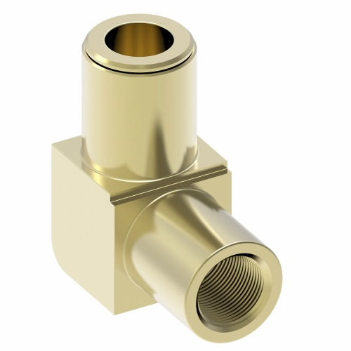 1870X4 by Danfoss | Quick Connect Air Brake Adapter | Female Connector 90° Elbow | 1/4" Tube OD x 1/8" Female NPTF | Brass