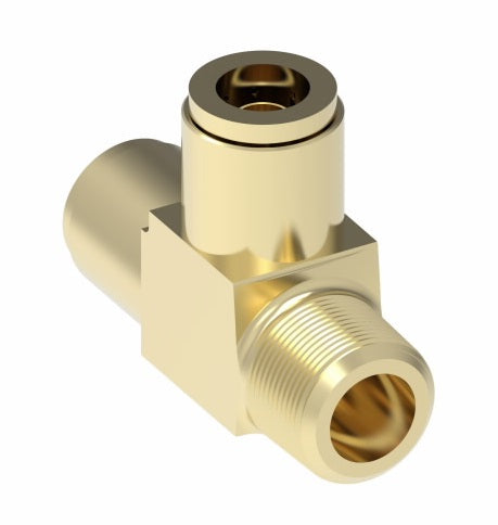1871X6X6 by Danfoss | Quick Connect Air Brake Adapter | Male Run Tee | 3/8" Tube OD x 3/8" Male Pipe x 3/8" Tube OD | Brass