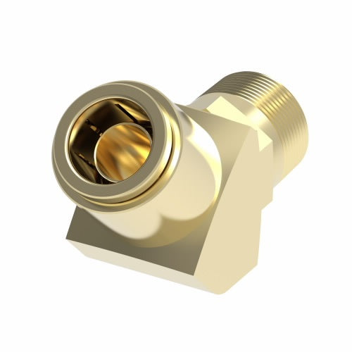 1880X4X4S by Danfoss | Quick Connect Air Brake Adapter | Male Connector 45° Elbow Swivel | 1/4" Tube OD x 1/4" Male NPTF | Brass