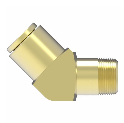 1880X10 by Danfoss | Quick Connect Air Brake Adapter | Male Connector 45° Elbow | 5/8" Tube OD x 1/2" Male NPTF | Brass