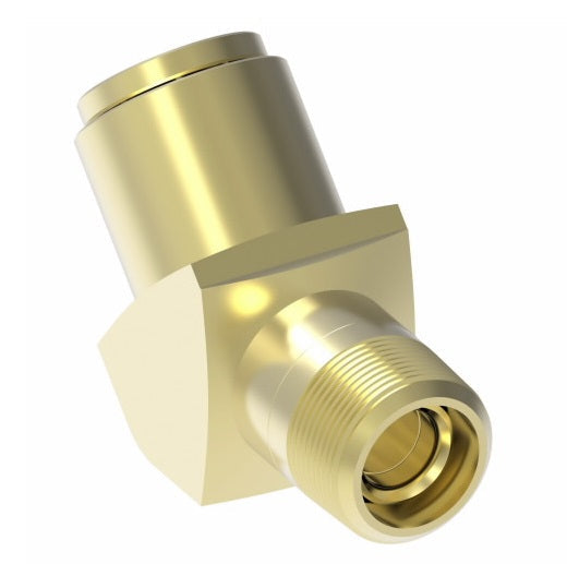 1880X6X2 by Danfoss | Quick Connect Air Brake Adapter | Male Connector 45° Elbow | 3/8" Tube OD x 1/8" Male NPTF | Brass