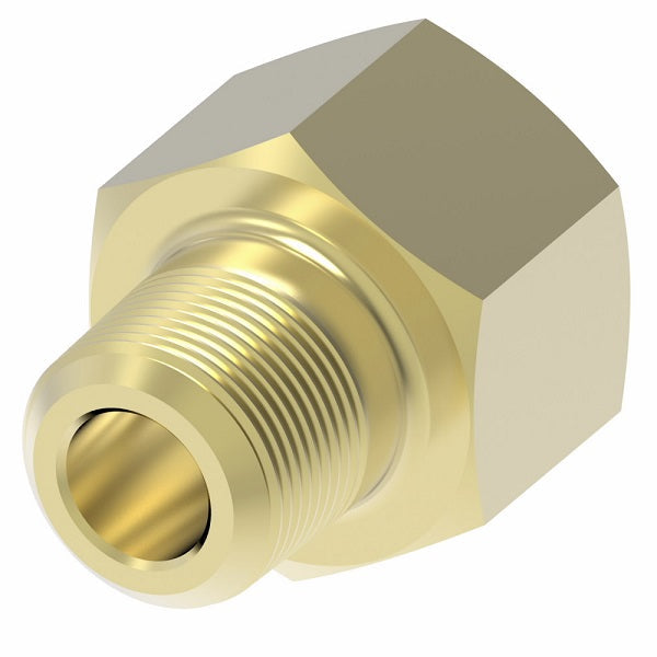 202X6X6 by Danfoss | Inverted Flare Male Connector | 3/8" Male NPTF x 3/8" Female SAE Inverted Flare | Brass