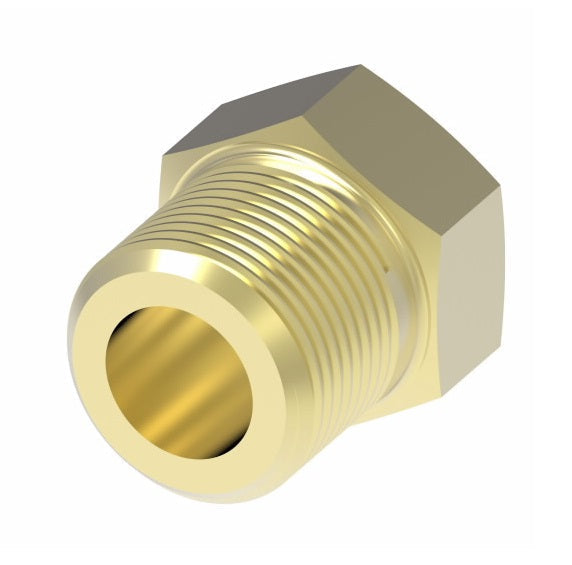 3152X4 by Danfoss | Pipe Adapter | Hex Head Plug | 1/4" Male NPTF (Short Thread) | Brass Pack of 10