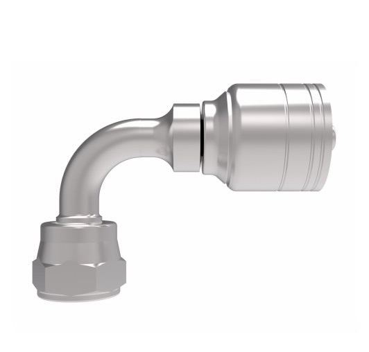 32710E-670 Weatherhead by Danfoss | 327 'E' Series | Female 37° JIC Swivel Tube 90° Elbow Crimp Fitting | -10 Female 37° JIC Swivel x -10 Hose Barb | Steel
