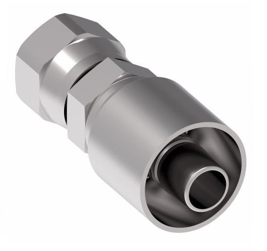 32706E-606 Weatherhead by Danfoss | 327 'E' Series | Female 37° JIC Swivel Crimp Fitting | -06 Female 37° JIC Swivel x -06 Hose Barb | Steel