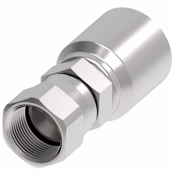 32708E-608 Weatherhead by Danfoss | 327 'E' Series | Female 37° JIC Swivel Crimp Fitting | -08 Female 37° JIC Swivel x -08 Hose Barb | Steel