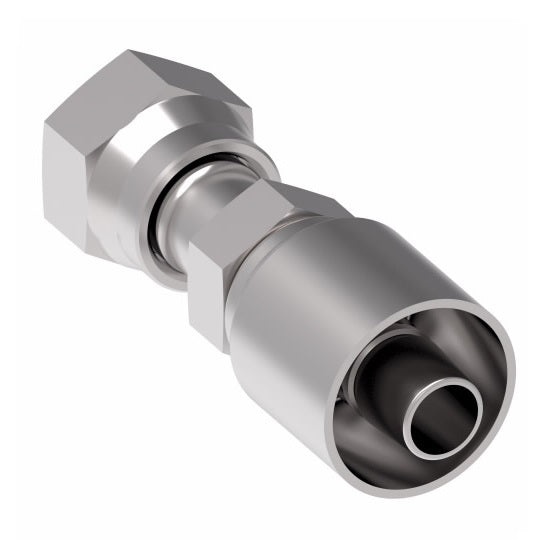 32706E-S66 Weatherhead by Danfoss | 327 'E' Series | Female ORS Crimp Fitting | -06 Female O-Ring Face Seal x -06 Hose Barb | Steel