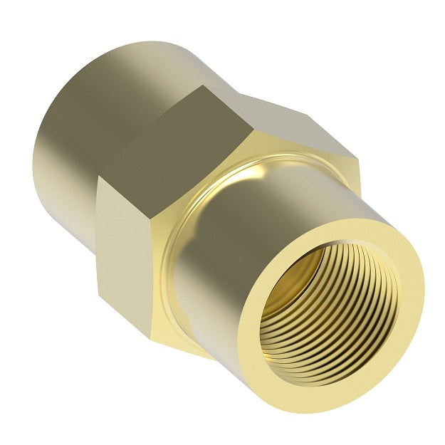 3300X6X4 by Danfoss | Pipe Adapter | Reducer Coupling | 3/8" Female NPTF x 1/4" Female NPTF | Brass
