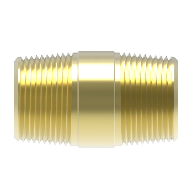 3326X8Z by Danfoss | Pipe Adapter | Close Nipple (with Sealant) | 1/2" Male NPTF x 1/2" Male NPTF | Brass