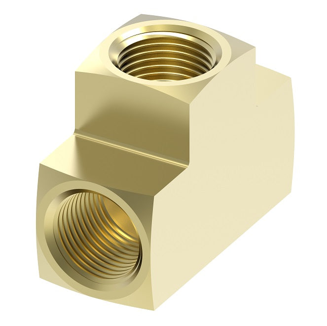 3700X4 by Danfoss | Pipe Adapter | Female Tee | 1/4" Female NPTF x 1/4" Female NPTF x 1/4" Female NPTF | Brass Pack of 10