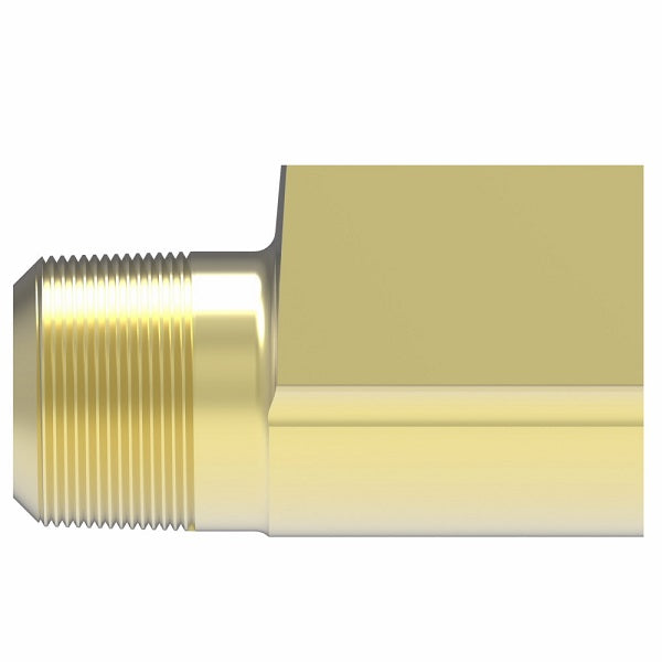 402X4X4 by Danfoss | Male NPTF/Inverted Flare 90° Elbow Adapter | 1/4" Male NPTF x 1/4" Female SAE Inverted Flare | Brass