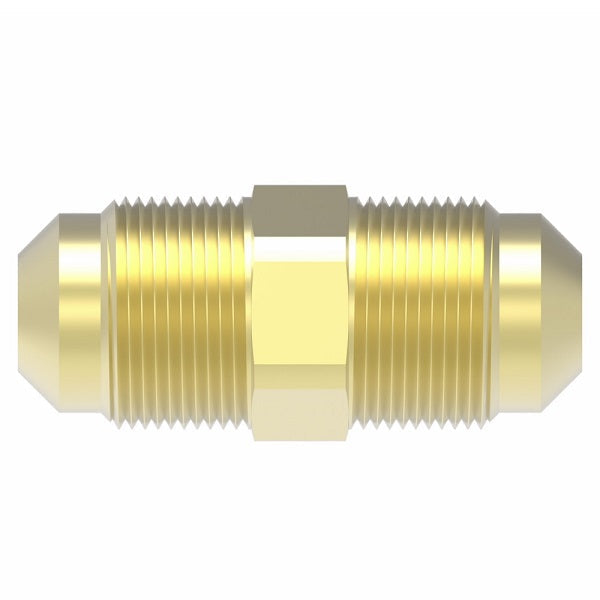 42X3 by Danfoss | Male SAE 45° Flare Union Adapter | 3/16" Male SAE 45° Flare x 3/16" Male SAE 45° Flare | Brass