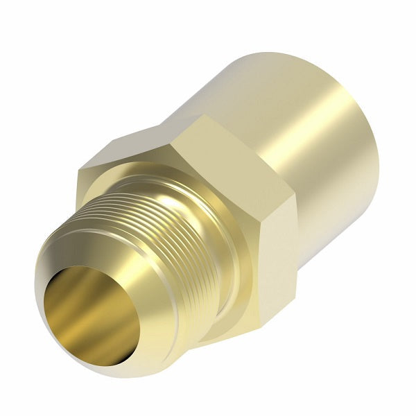 46X4 by Danfoss | Female Pipe/SAE 45° Flare Connector | 1/4" Male SAE 45° Flare x 1/8" Female NPTF | Brass