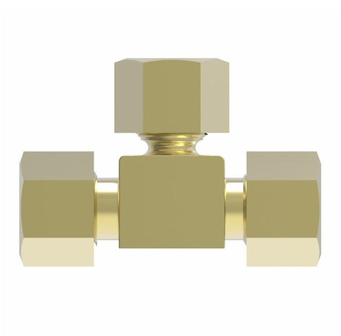 641X6 by Danfoss | SelfAlign Adapter | Union Tee | 3/8" Tube OD x 5/16" Tube OD x 5/16" Tube OD | Brass
